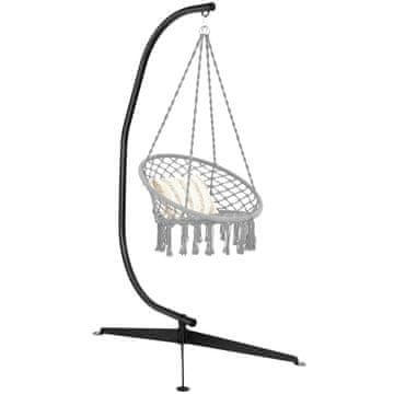 Northix Viseči C okvir za stol XXL 207 cm jeklen 150 kg črn