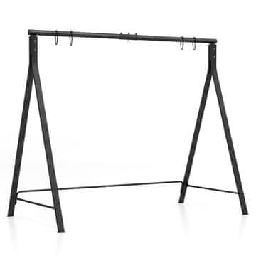 Northix Kovinski okvir za gugalnico 210x115x175 cm črn 5 obročev