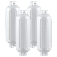 Northix Komplet bokobranov za čolne, 4 kosi, 68,5 x 21,5 cm, bel PVC, rebrast dizajn