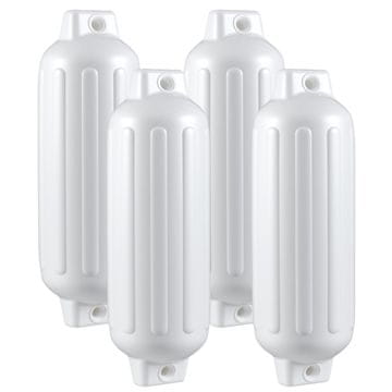 Northix Komplet bokobranov za čolne, 4 kosi, 68,5 x 21,5 cm, bel PVC, rebrast dizajn