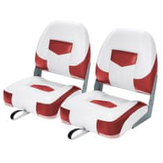 Northix Zložljivi sedeži za čoln, 2 kosa, rdeče/beli, nosilnost 110 kg, pena 11 cm