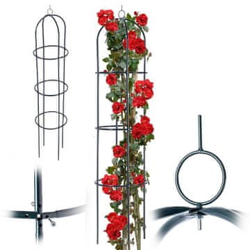 KADAX Vrtna pergola za teraso, kovinska opora za plezalke, 190 cm
