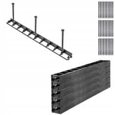 KADAX Plastični robnik za vrtno trato 4,5 cm, dolžina 10 m, komplet s 30 sidri, črn