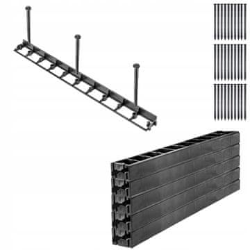 KADAX Plastični robnik za vrtno trato 4,5 cm, dolžina 10 m, komplet s 30 sidri, črn