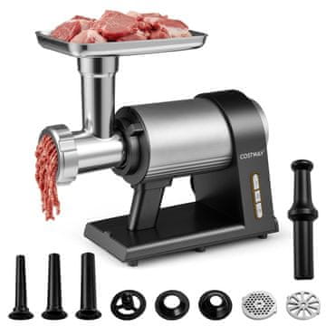 Northix Električni mlinček za meso 2000 W, 3 tube za klobase, komplet za kebab