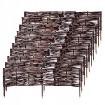 KADAX Vrtna pletena ograja, 100 x 40 cm, komplet 10 kosov