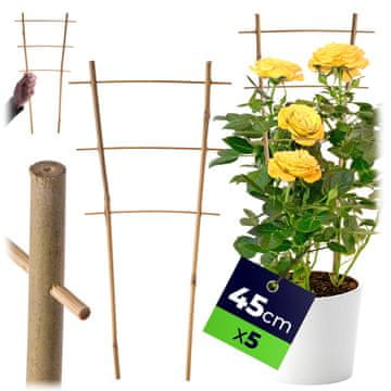 KADAX 5x bambusova lestev za oporo rožam, rastlinam in zelenjavi, višina 45 cm