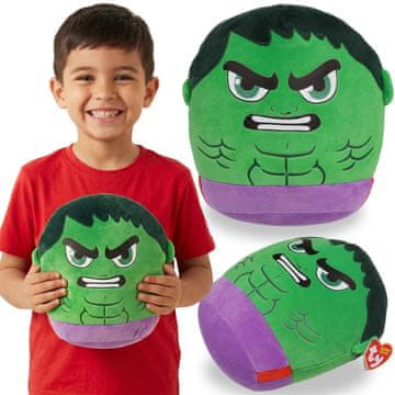 MARVEL COMICS TY MARVEL Hulk - Mehka, okrasna blazina, SQUISHY BEANIES, okrasna blazina za sobo - okrogla maskota 22cm