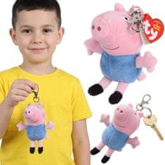 Peppa Pig TY Peppa Pig George Plišasta igračka, obesek za ključe, BEANIE BABIES, obesek za nahrbtnik 12 cm
