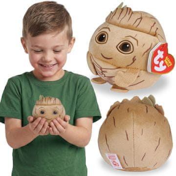 MARVEL COMICS TY MARVEL Groot Okrogla maskota, za metanje, senzorična mehka igračka, plišasta BEANIE BALLS 9 cm