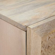 Vidaxl Visok predalnik Bela 40 x 33 x 110 cm trden mangov les