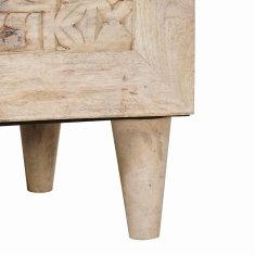 Vidaxl Visok predalnik Bela 40 x 33 x 110 cm trden mangov les