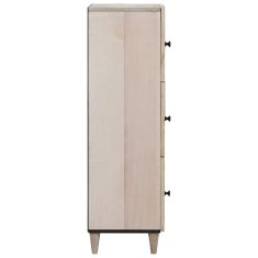 Vidaxl Visok predalnik Bela 40 x 33 x 110 cm trden mangov les
