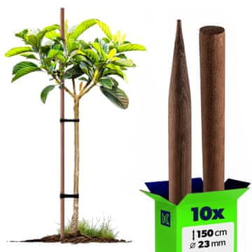 KADAX Leseni impregnirani količki, 150 cm, 10 kosov, premer 23 mm