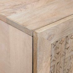 Vidaxl Visok predalnik 60 x 33 x 100 cm Masiven les manga Beljen bel