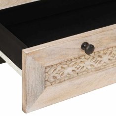 Vidaxl Visok predalnik 60 x 33 x 100 cm Masiven les manga Beljen bel