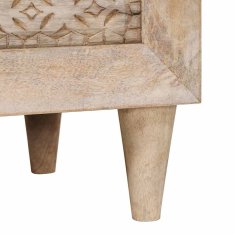 Vidaxl Visok predalnik 60 x 33 x 100 cm Masiven les manga Beljen bel