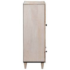Vidaxl Visok predalnik 60 x 33 x 100 cm Masiven les manga Beljen bel