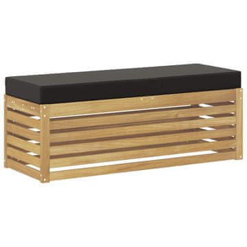 Vidaxl Zunanji stolček klop Bela 115 x 43 x 45 cm Masiven les akacije