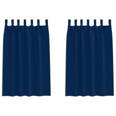Vidaxl Zavese za zatemnitev z obroči 2 szt. Temno modra 175 x 140 cm