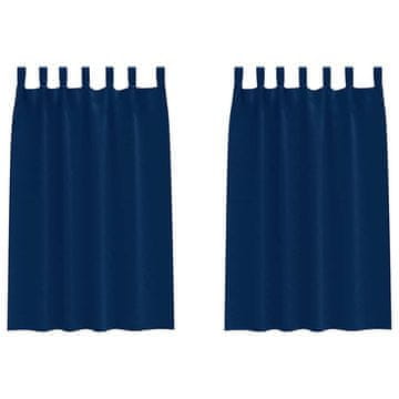Vidaxl Zavese za zatemnitev z obroči 2 szt. Temno modra 175 x 140 cm