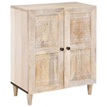 Vidaxl Strani šal Bela 60 x 33 x 75 cm trden mangov les