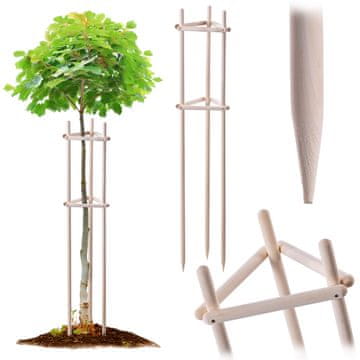 KADAX Trikotna impregnirana opora za rastline in drevesa, 170 cm, stabilna konstrukcija