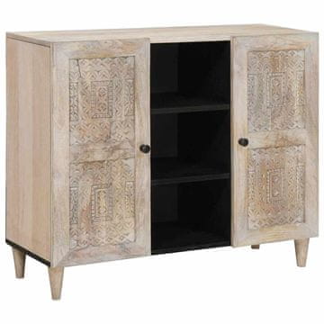Vidaxl Strani šal Beljen bel 90 x 33 x 75 cm Masiven les manga