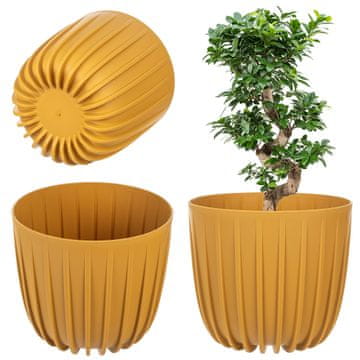 KADAX Cvetlični lonec 20 cm, okroglo plastično, rumeno