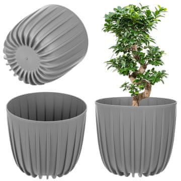 KADAX Cvetlični lonec, okrogel, plastičen, 12,5 cm, siv
