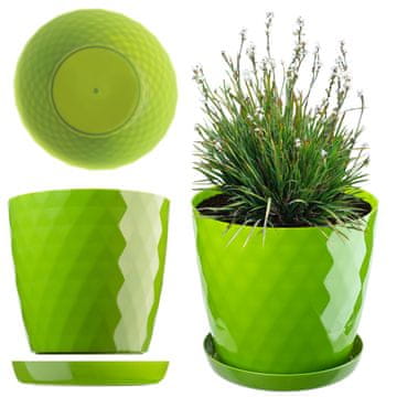 KADAX Plastični cvetlični lonec s stojalom 12 cm, zelen
