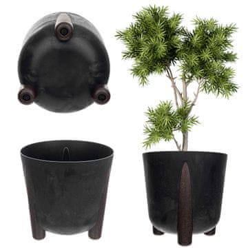 KADAX Cvetlični lonec s pokrovom, noge, vložek, črn, 21 cm