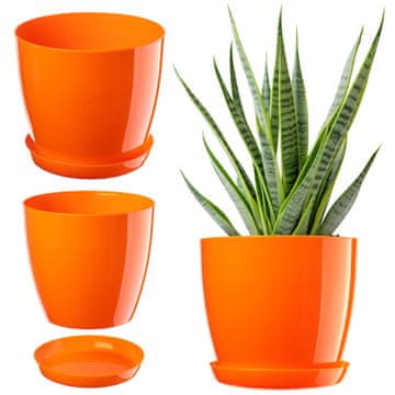 KADAX Cvetlični lonec s stojalom za rože, oranžen, 20 cm