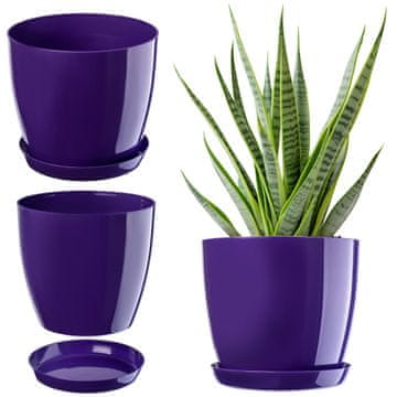KADAX Cvetlični lonec s stojalom, 18 cm, vijoličen, plastičen