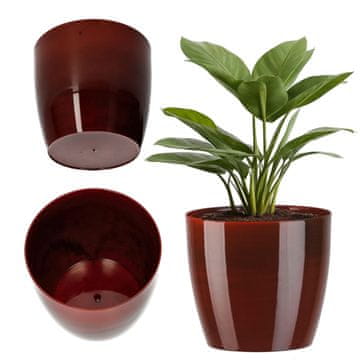 KADAX Pokrov za cvetlični lonec 14 cm, rdeč marmor, eleganten stojalo za cvetje v dnevni sobi