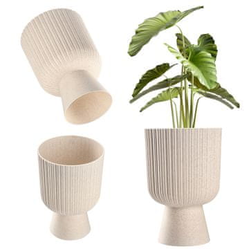 KADAX Cvetlični lonec z plastičnim pokrovom, 14 cm, bež