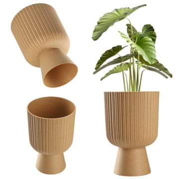 KADAX Cvetlični lonec z pokrovom za travo, rjava, 14 cm
