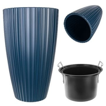 KADAX Cvetlični lonec s pokrovom in vložkom, 30 cm, plastika, temno modra