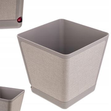 KADAX Pokrov za cvetlični lonec s stojalom, kvadraten, bež, vzorec blaga, 24 cm