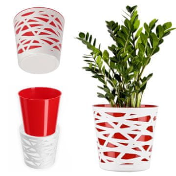 KADAX Vložek za cvetlični lonec iz plastike, 19 cm, rdeč