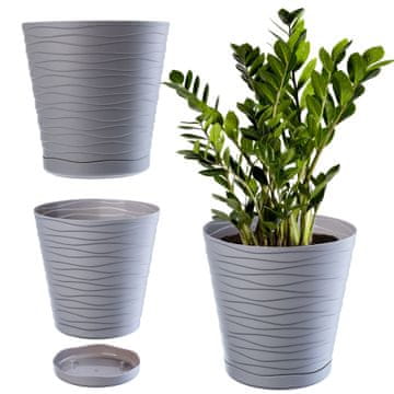 KADAX Cvetlični lonec s stojalom 15 cm s plastičnim pokrovom