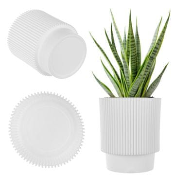 KADAX Cvetlični lonec 17 cm s plastičnim pokrovom, bel