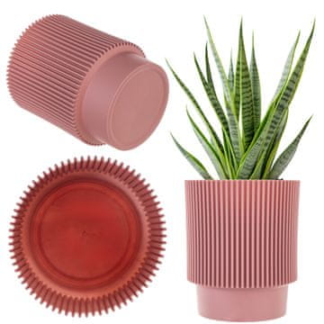 KADAX Cvetlični lonec 13 cm s pokrovom, plastičen, roza