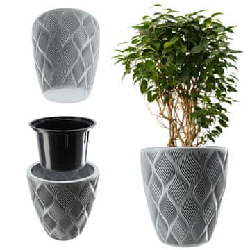 KADAX Cvetlični lonec z vložkom 42 cm, visok plastificiran pokrov