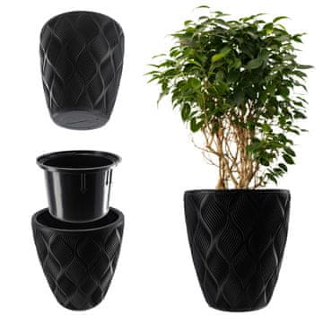 KADAX Cvetlični lonec z vložkom 42 cm visok, plastičen, moderni dizajn