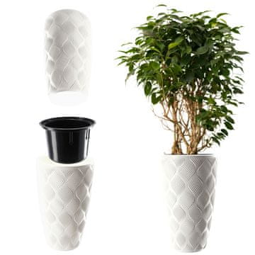KADAX Cvetlični lonec z vložkom, visok 48 cm, plastičen s pokrovom