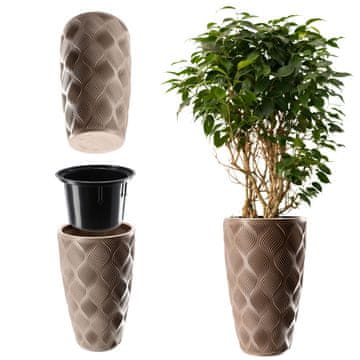 KADAX Cvetlični lonec z vložkom 48 cm, plastičen pokrov za visok cvetlični lonec