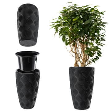 KADAX Cvetlični lonec z vložkom 48 cm, visok plastični pokrov