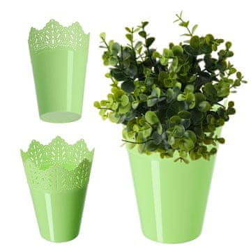 KADAX Cvetlični lonec visok, pokrov, plastika, 12 cm, zelen