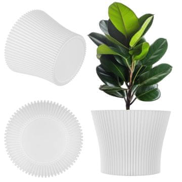 KADAX Cvetlični lonec 19 cm, bel, plastičen s pokrovom za rastline